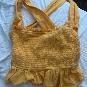 free people yellow top
